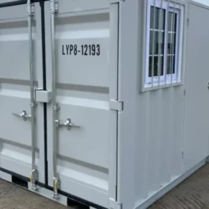 Contenedor cúbico de 8 pies con puerta y ventana, 8 pies de largo x 6,7 pies de ancho x 7,4 pies de alto